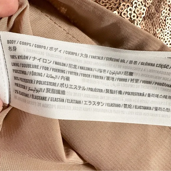 ABERCROMBIE & FITCH Rose Gold Sequin Mini Skirt Lined Size S - Picture 5 of 6